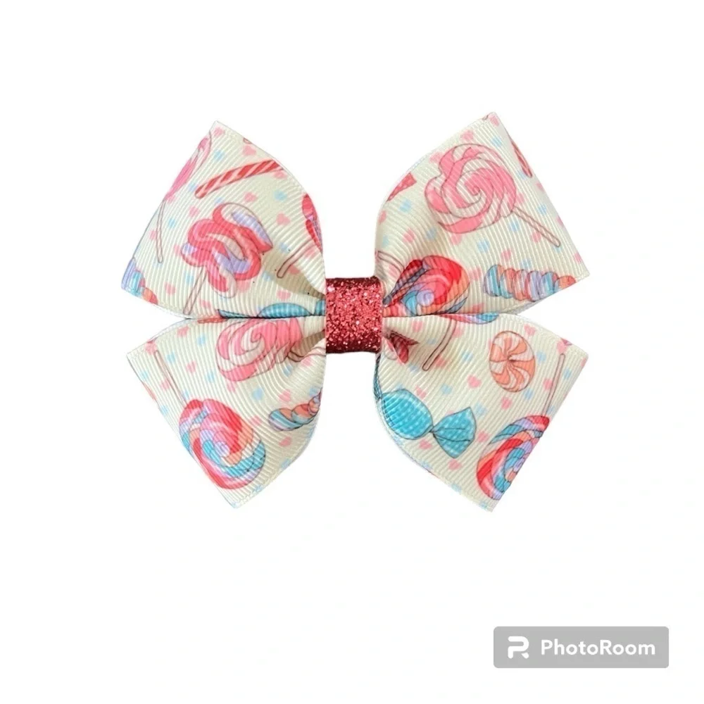 Lollipop pinwheel hair bow